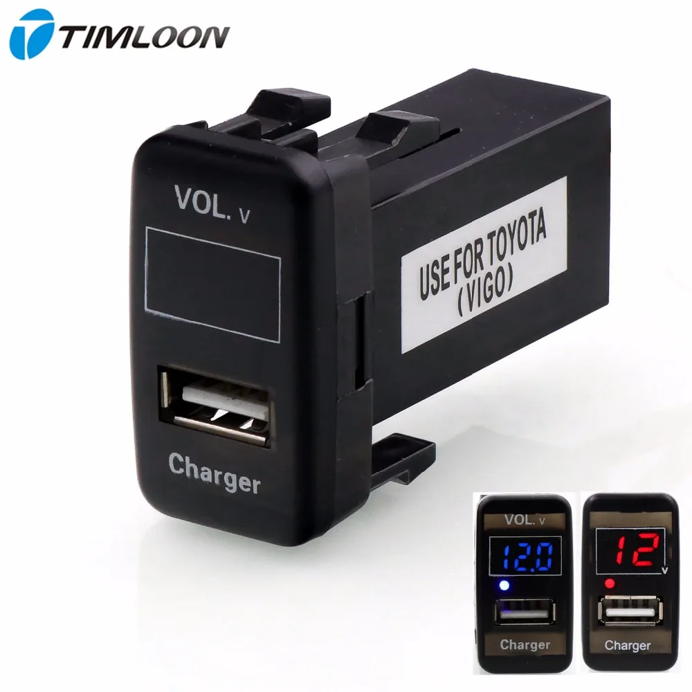 Автомобильное зарядное устройство с USB интерфейсом 5 В 2 1 А и измеритель