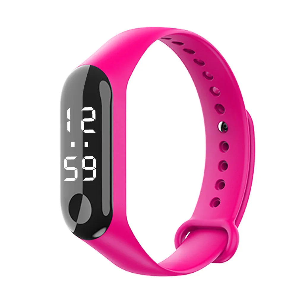 Hot Pink Стильные Детские часы цифровой светодиодный reloj спортивные часы Силикон унисекс наручные часы для мужчин и женщин детские часы Relogio Infantil montre enfant* A - Цвет: Hot Pink