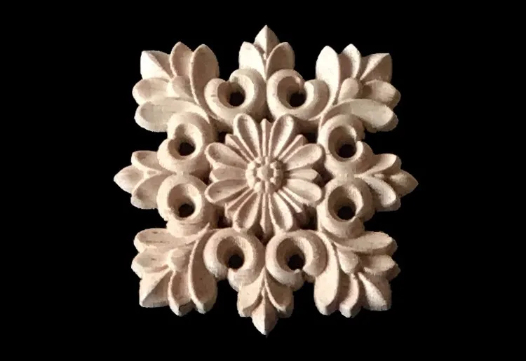 2017 Europe Cabinet Bed Door Wood Carving Applique Furniture Frame Accessories Wooden Plaque Flower Alphabet Carved Crafts 4 pcs | Мебель