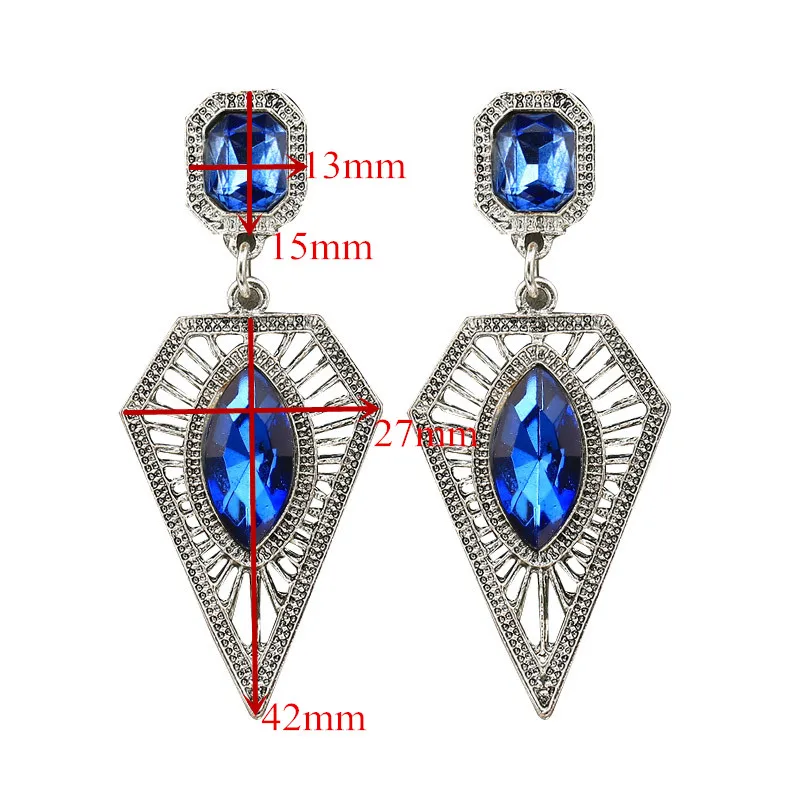 Женские серьги капельки с геометрическим узором винтажные античные серебряным