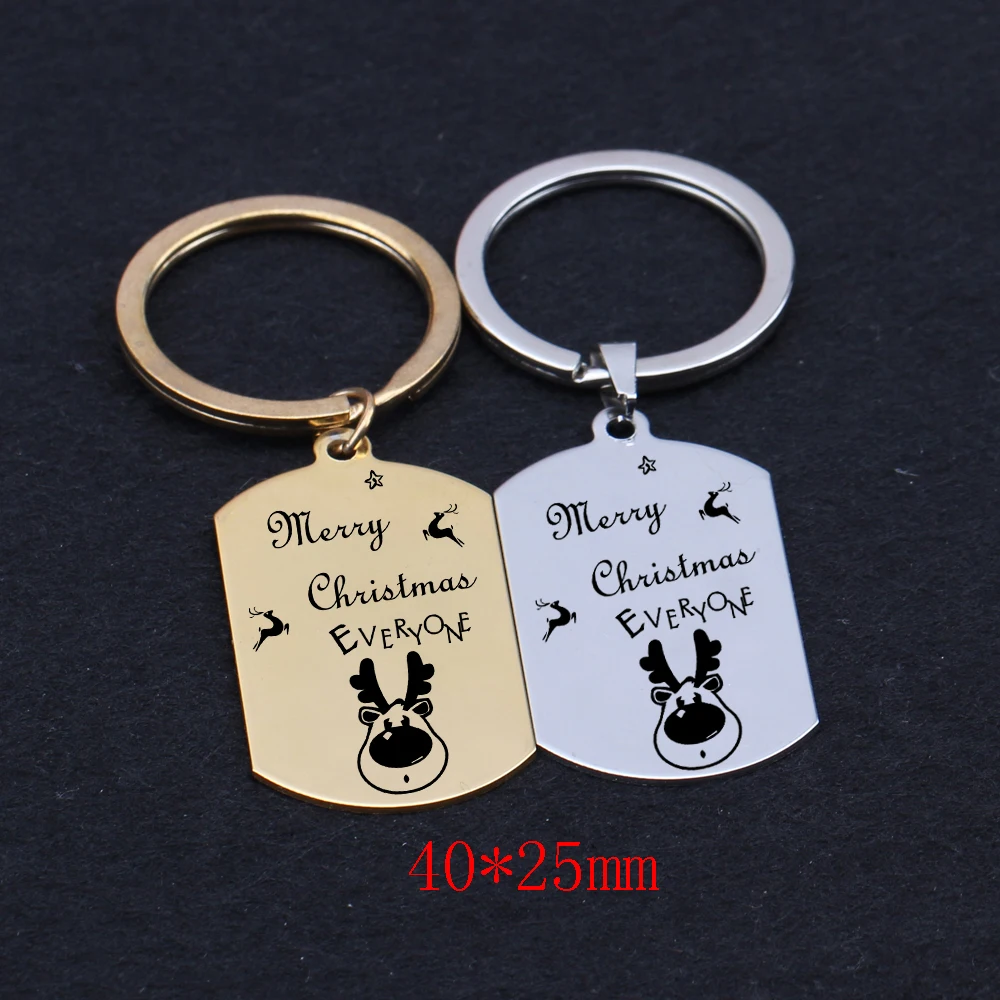 Гравировкой с Рождеством всех dog tag брелки Новогодний подарочный держатель для