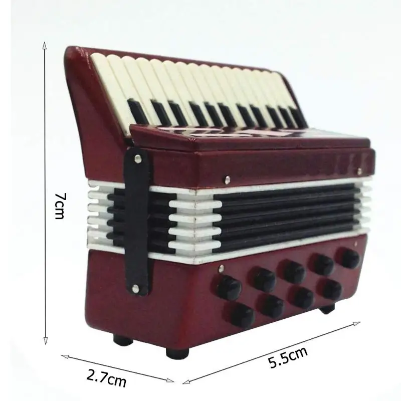 Wooden Accordion Мини маленький детский клавишный аккордеон Образовательный музыкальный инструмент ритм игрушка для детей - Цвет: Wooden Accordion
