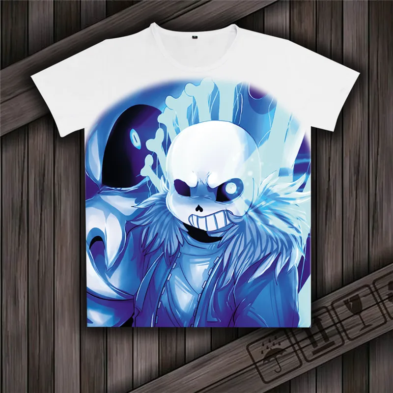 Футболка унисекс с рисунком скелета из игры Undertale Sans And Papyrus белая