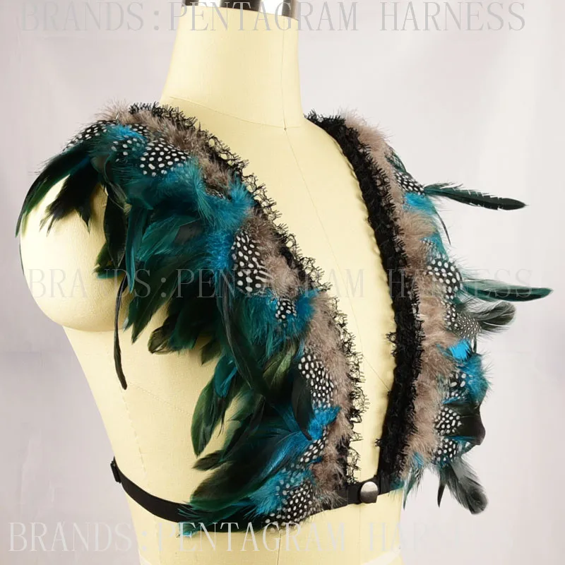 Женский бюстгальтер-бондаж обвязка на плечах короткий топ в виде крыльев для