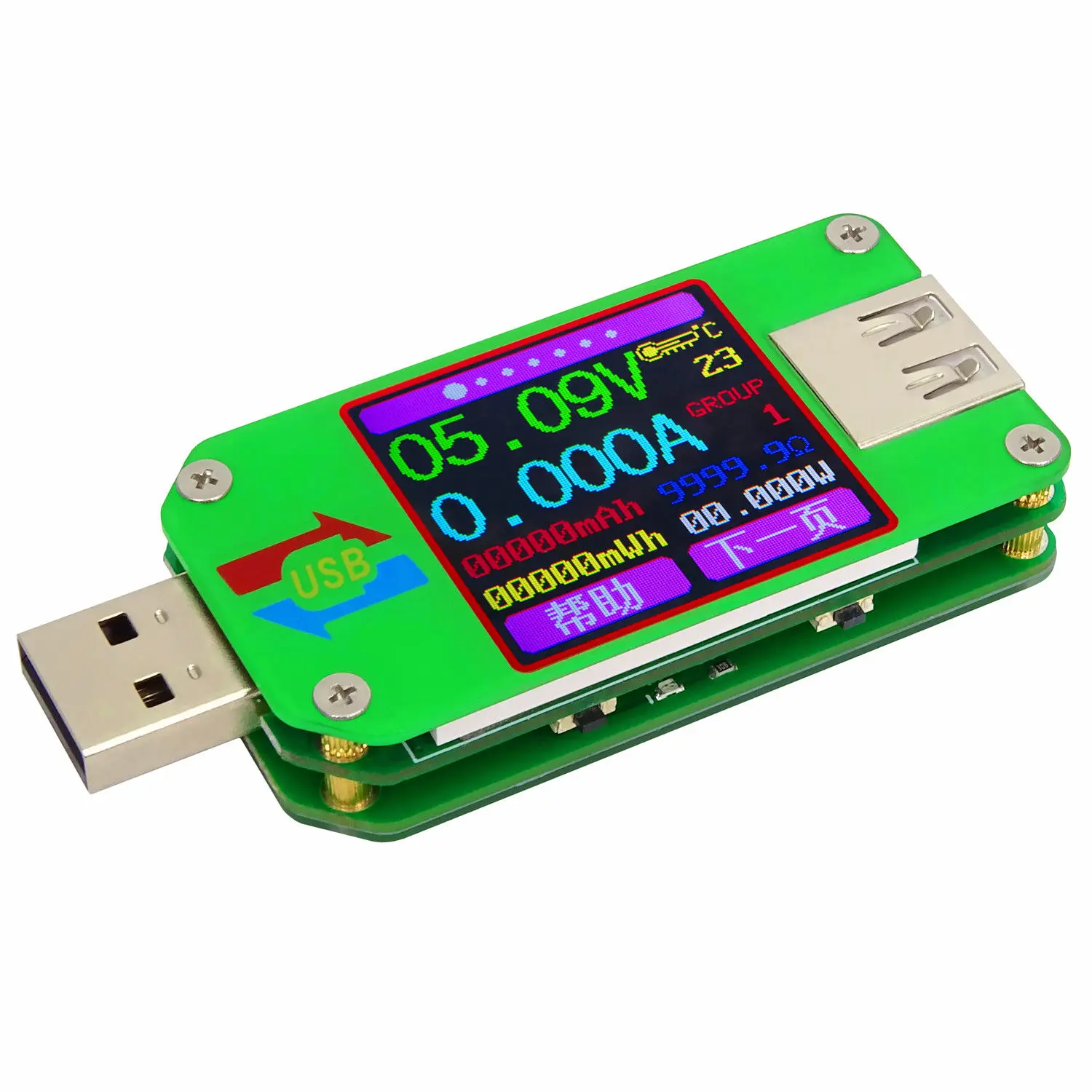 USB цветной ЖК дисплей тестер UM24/UM24C измеритель напряжения вольтметр Amperimetro