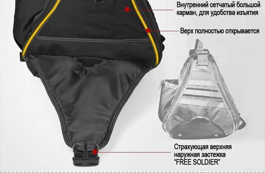 FREE SOLDIER Тактическая сумка на плечо, для путешественников рюкзак с одной лямкой, для путешествий и походов, подъема в горы 1000D нейлон
