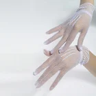 Женские Эластичные сетчатые тканевые нейлоновые вечерние деловые этикетки перчатки женские мягкие сексуальные короткие кружевные эротические танцевальные перчатки принцессы для ночного клуба L52