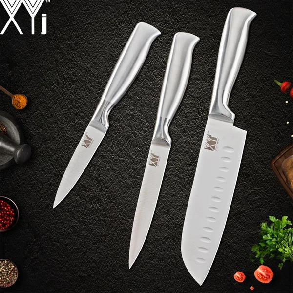 D 3 Pcs Set XYj набор ножей из нержавеющей стали, кухонные ножи, светильник, инструмент для очистки овощей, Santoku, шеф-повара, нарезки хлеба, кухонные принадлежности, инструменты - Цвет: D 3 Pcs Set