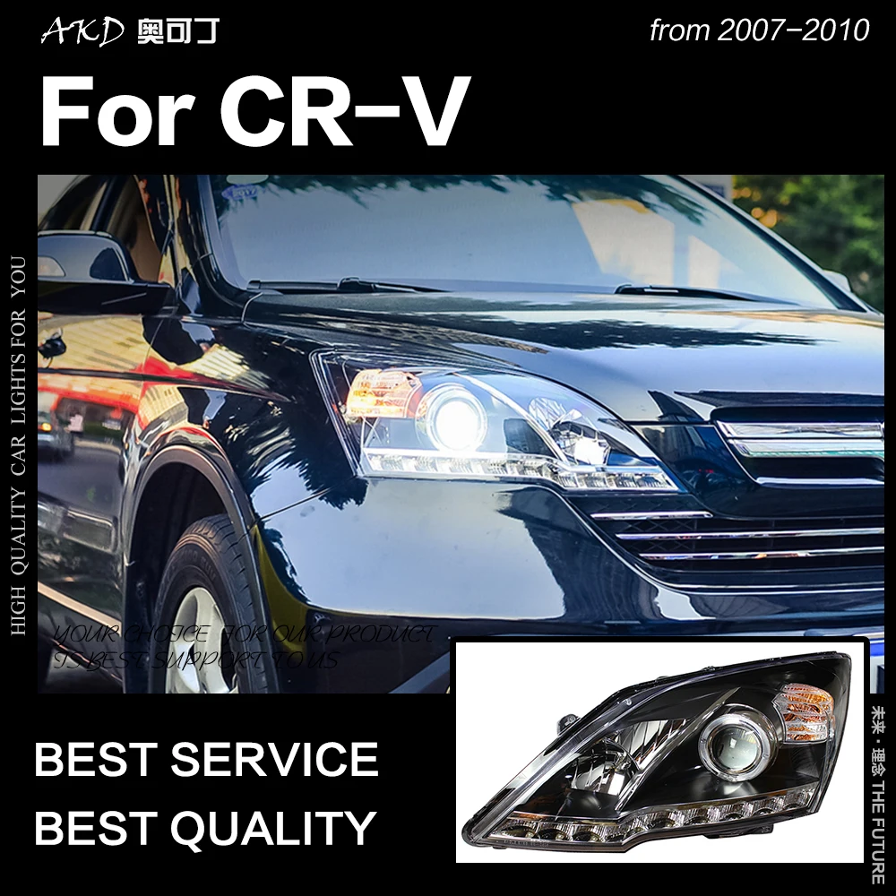 АКД стайлинга автомобилей фара для CR-V фары 2007-2011 таможенный приходной ордер светодиодный задний фонарь светодиодный DRL двойные линзы Bi Xenon Hid авто аксессуары