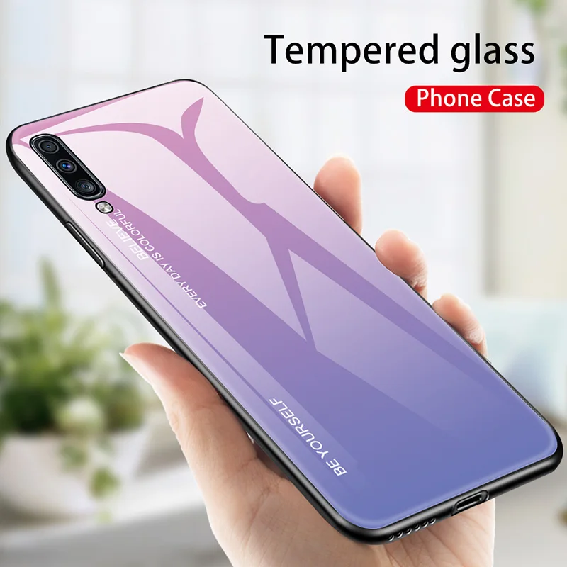 Градиентный стеклянный чехол для Samsung Galaxy A50 A10 A20 A30 A60 A70 2019 S8 S9 S10 J4 J6 Plus A9 A7 2018 Note 9 M10