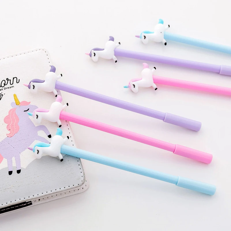 Kawaii гелевая ручка с единорогом Мультяшные милые животные канцелярский магазин