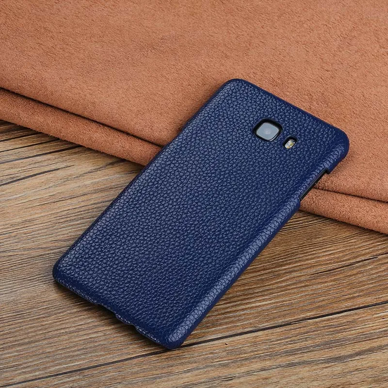 Синий Чехол для телефона для samsung примечание 9 8 5 S10 S9 S8 S7 S6 Edge Plus A3 A5 A7 A8 J3 J5 J7 чехол с зернистой текстурой личи текстуры Теплые Крышка - Цвет: Синий