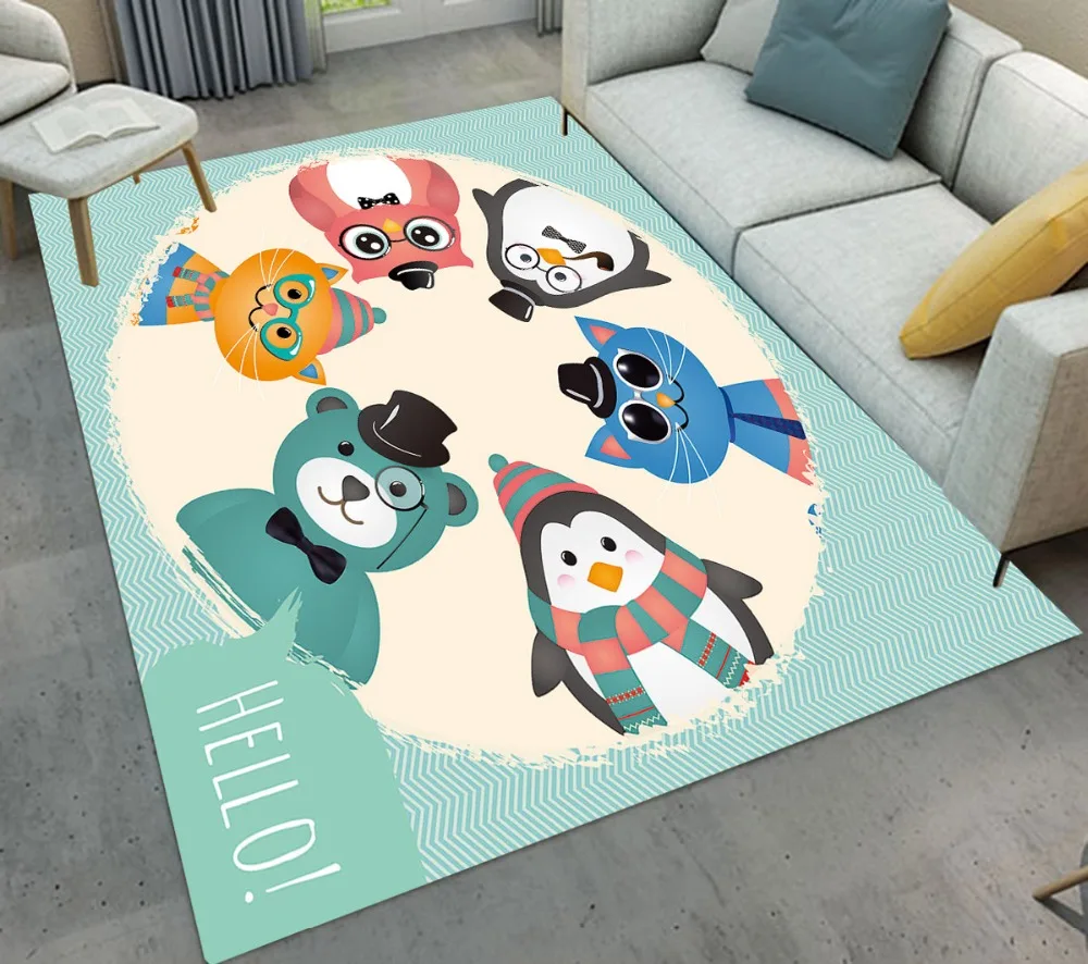 Хипстер Модные животные ковры и коврики для животных детей дома гостиной большой