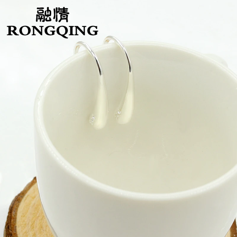 Серьги в виде капель воды RONGQING 1 пара с серебряным покрытием подарок для сестер 2018