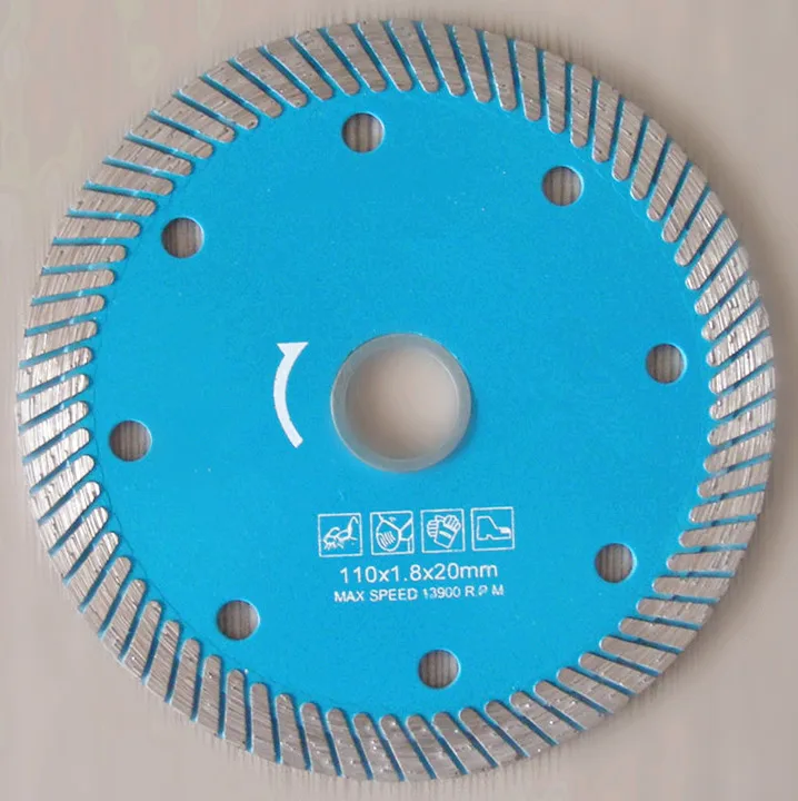 4  Thin Diamond Turbo Saw Blade for Dry Cutting Granite 110*1.8*20mm