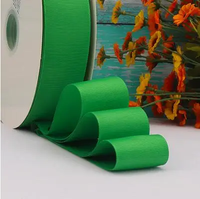 U PICK красочные(5 ярдов/партия) 3/" 10 мм Grosgrain ленты подарочная упаковка рождественские украшения ленты - Цвет: GREEN