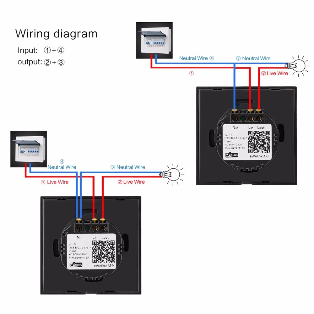 Sonoff Touch Wi Fi коммутатор 1 Gang 1Way Беспроводной разведки настенными Управление