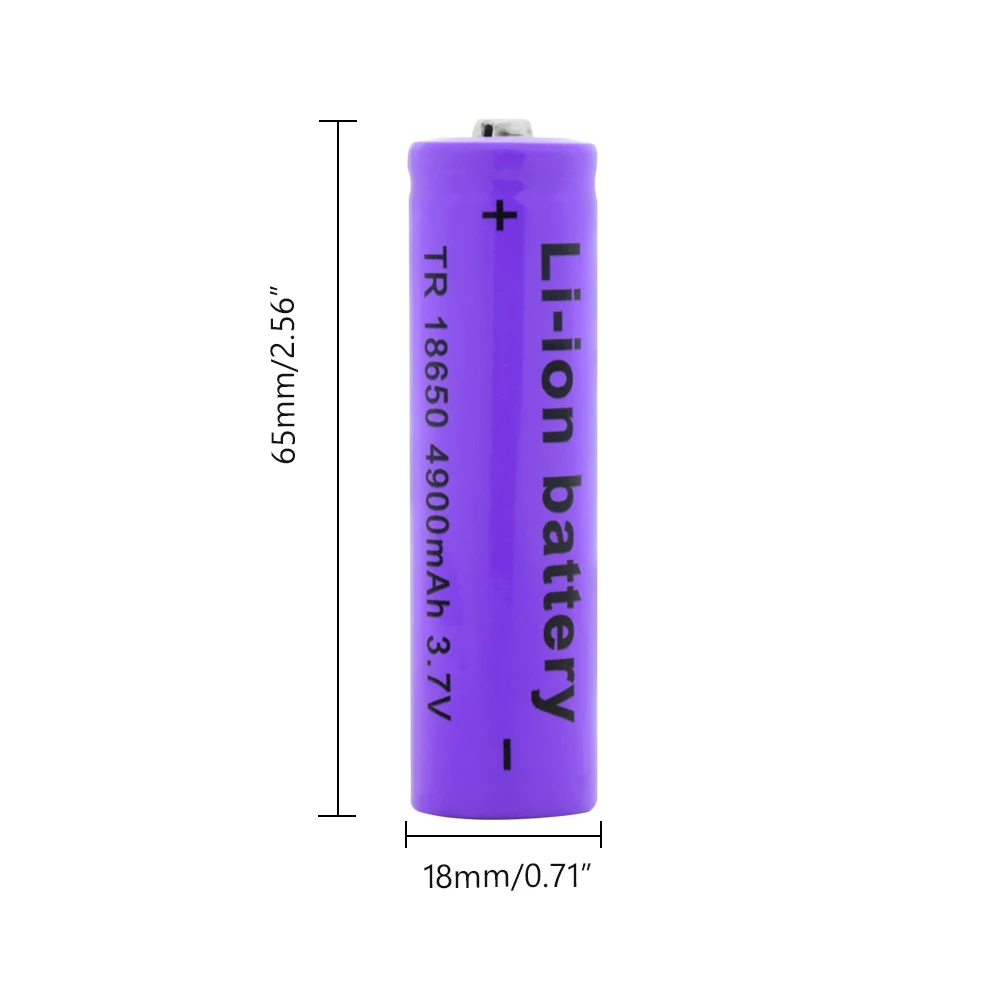 1 шт перезаряжаемый аккумулятор 18650 фиолетовый TR 18650 4900mAh литий-ионные аккумуляторы воздушная модель камеры ноутбука маленький вентилятор аккумулятор