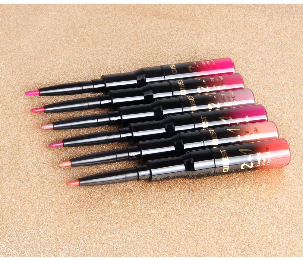 2 in 1 Double Head Liquid Matte Lipstick Lip Gloss& Lip Liner Waterproof Nude Lipstick Set Lipgloss Mate Lip stick Pen Makeup