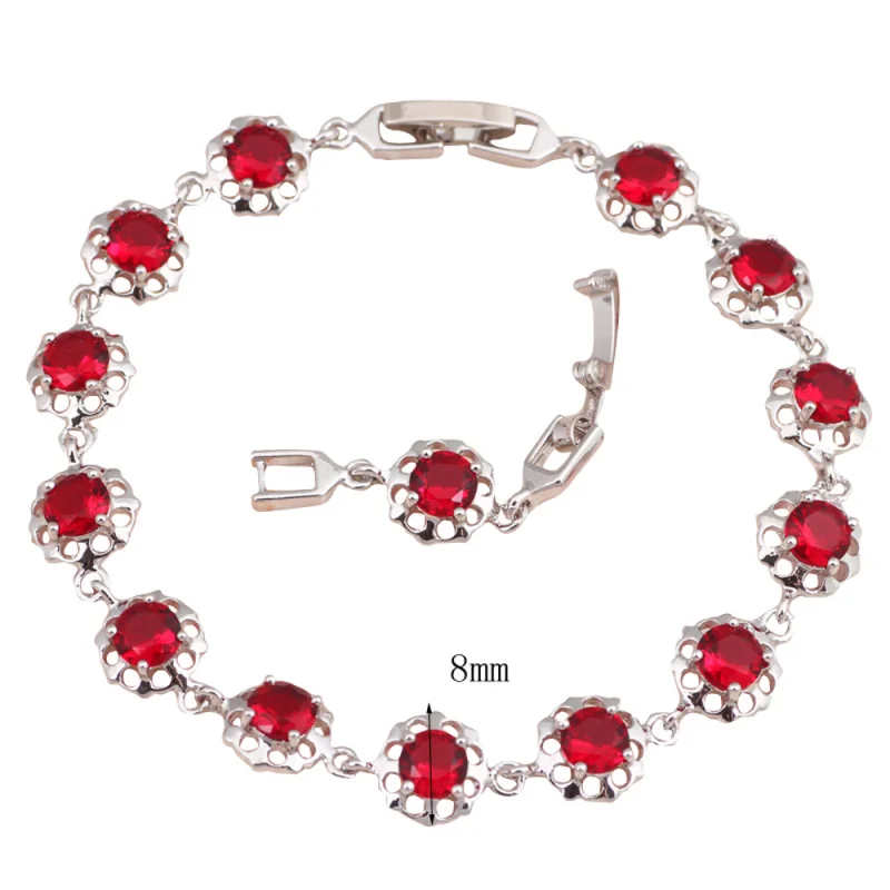 Регулируемый стиль Королевский Красный Кристалл инкрустация ювелирные изделия