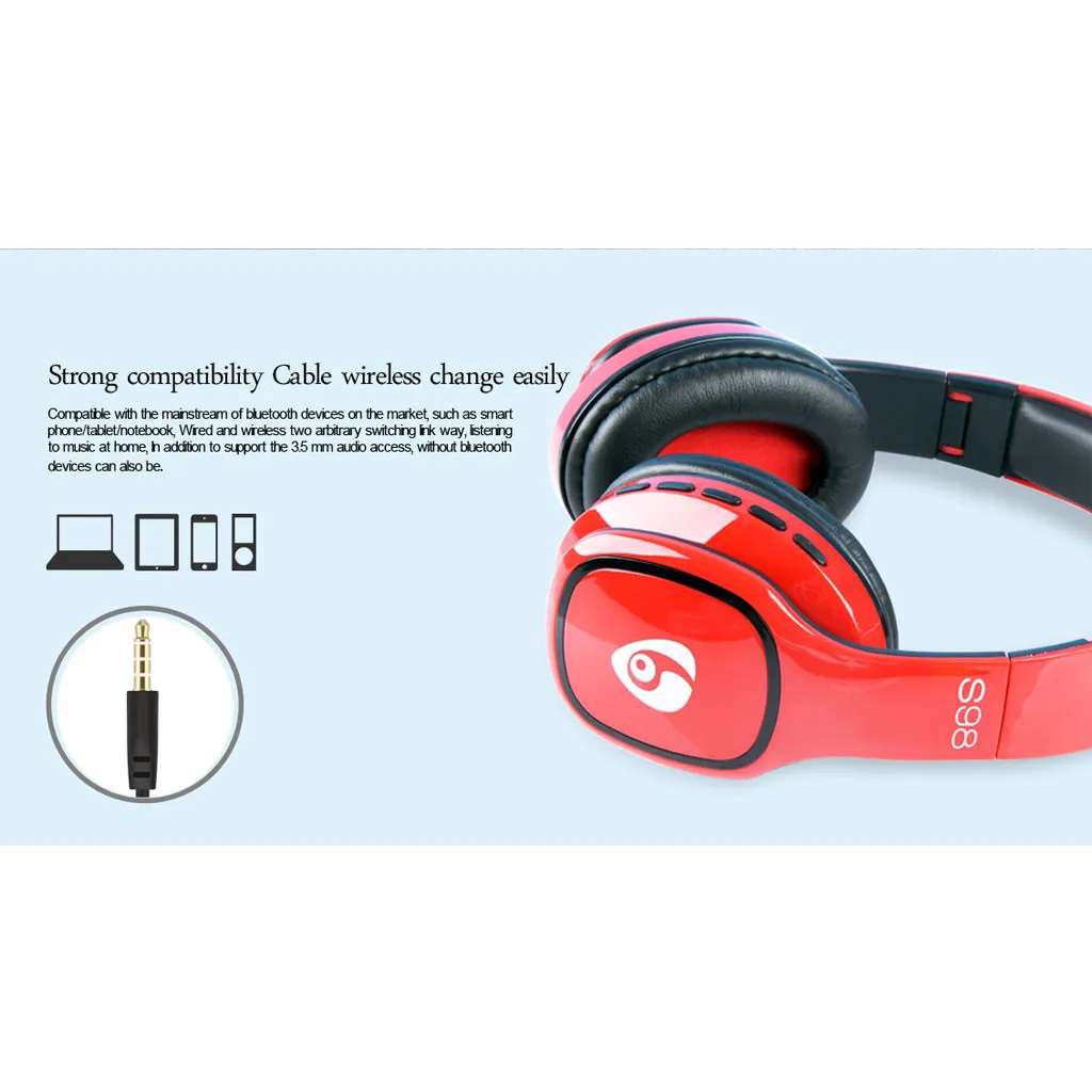 OVLENG S98 Складная Беспроводная гарнитура Bluetooth наушники над ухом Игровые наушники с микрофоном для телефонов компьютер 605#2