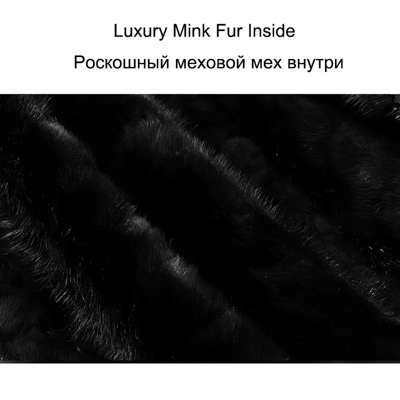 Мужская кожаная куртка с норковым мехом Зимние Куртки из натуральной овчины