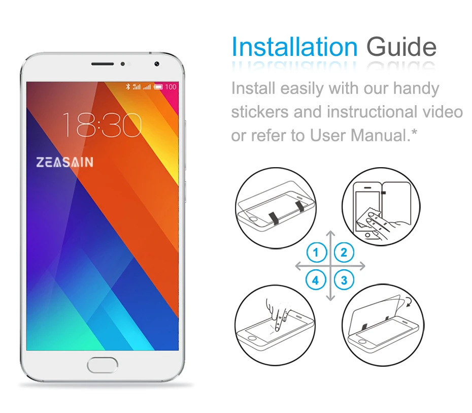 Защитное стекло ZEASAIN закаленное 9H для Meizu MX5 MX 5 Pro Prime защита от царапин 2.5D 0 3 мм |