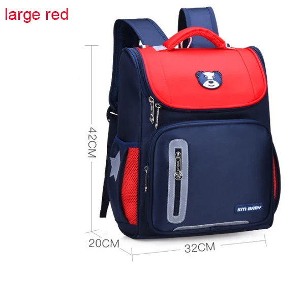 Large red Русский стиль, школьные рюкзаки на колесиках для девочек, детские школьные сумки, ортопедический рюкзак, сумка для мальчиков, детский Ранец - Цвет: Large red