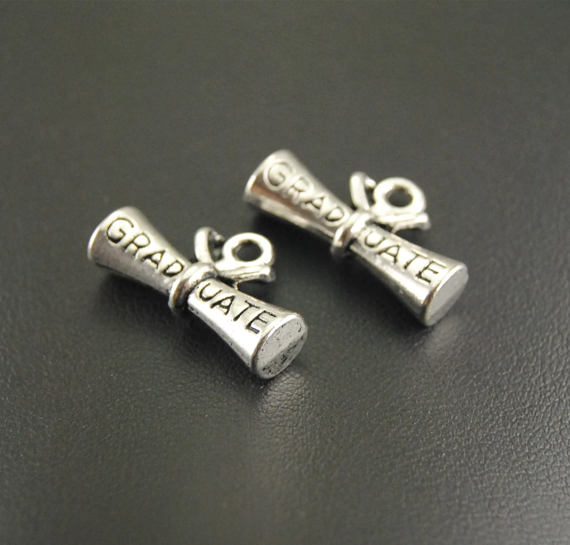 

8 Pcs Silver Color Graduate Diploma Charms Fit Bracelets Necklance DIY Metal Jewelry Making A653