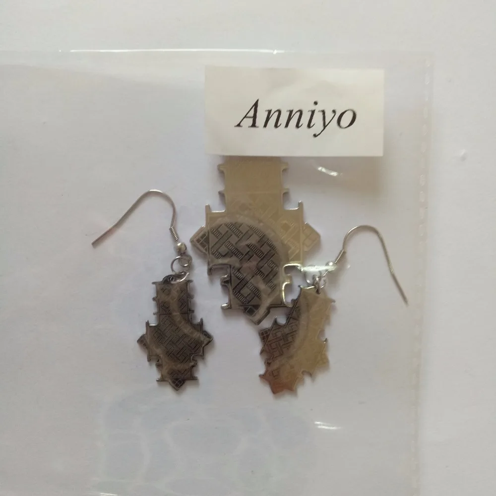Anniyo ювелирные изделия из нержавеющей стали Эфиопский крест цепочка ожерелье