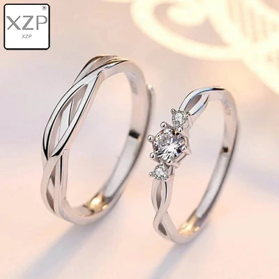 Couple XZP S925 Циркон регулируемое кольцо полые бесконечные влюбленные пары кольца для мужчин и женщин обручальные свадебные Ювелирные изделия Подарки - Цвет основного камня: Couple