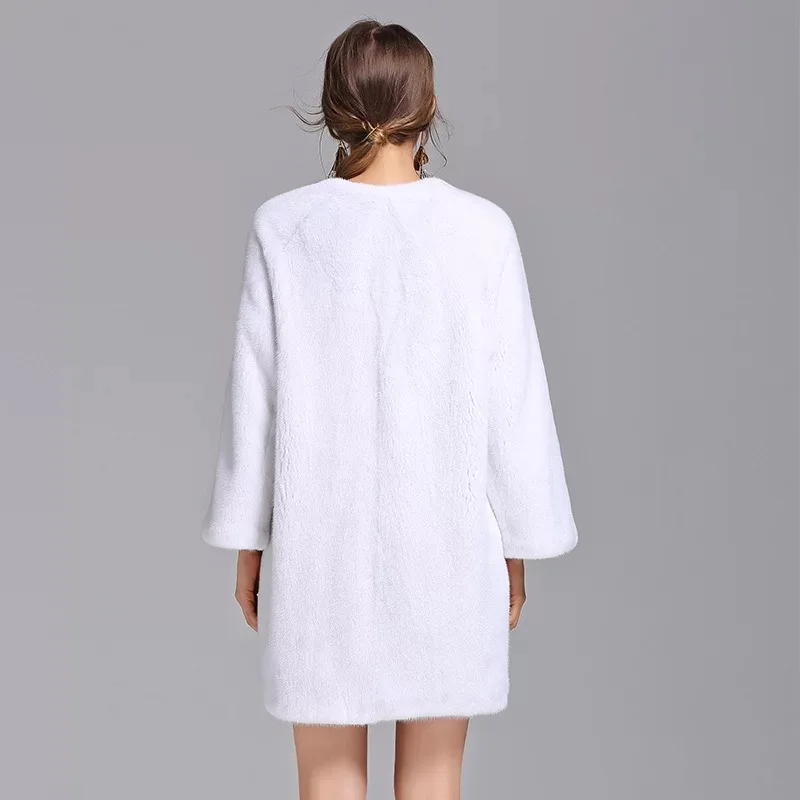 2021 бренд класса люкс для женщин натуральная норковая Меховая куртка длинная