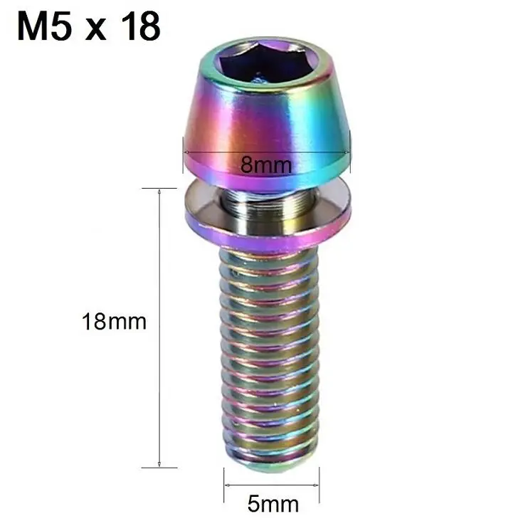 4 шт. titanium винт m5x16/18/20 мм для велосипедного тормоза зажим Горный Руль для шоссейного велосипеда велосипед высокими антиокислительными свойствами дисковый тормоз titanium болт