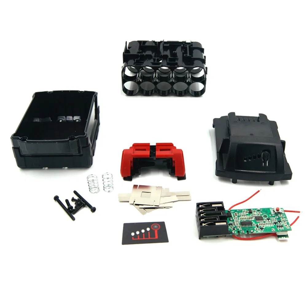 DIY 18V PCB Circuit Board with Power Tools Battery Case for Milwaukee M18 48-59-1850 Plastic Kit ONLY (No Cells Inside) |