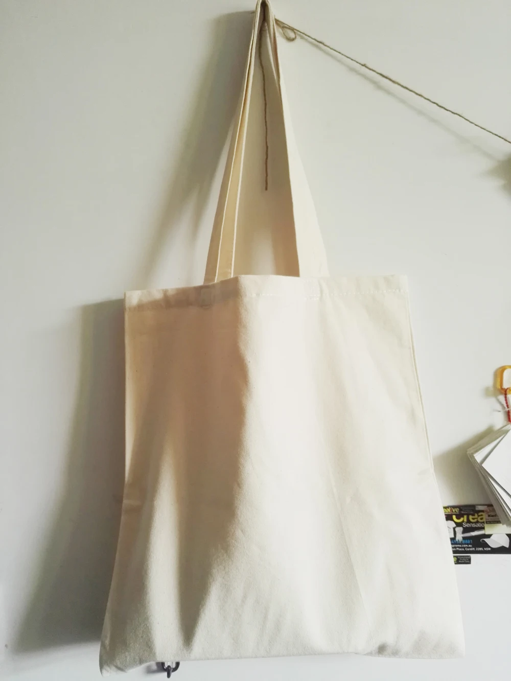 Экологически чистая сумка для книг с ручкой через плечо простой хлопковый