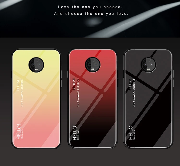 Haissky чехол из закаленного стекла с градиентом для Motorola Moto G6 G6 Plus G6 Play Rainbow задняя крышка для Moto G5S Plus задняя крышка оболочка