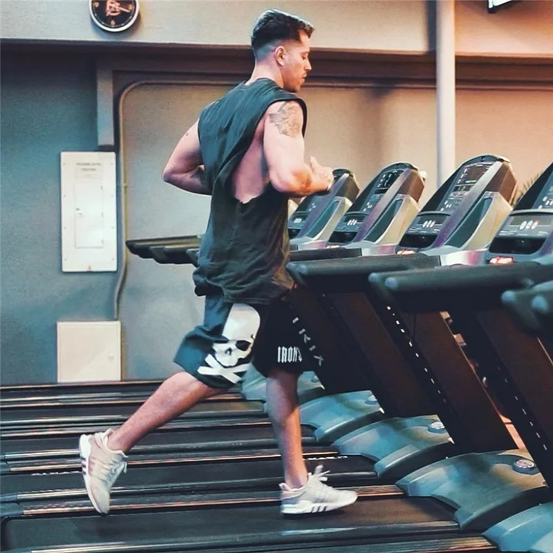 Новый Череп мужские шорты для бега Jogger быстросохнущая Фитнес спортивные брюки