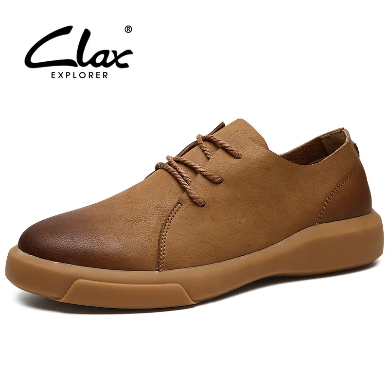 CLAX Mens Shoes Leather Spring Autumn Casual Shoe Male Boot Walking Footwear chaussure homme Genuine Fashion Plus Size | Обувь