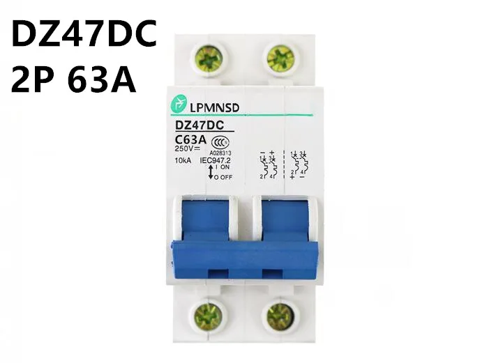 DZ47 DC 2P 63A 250V 10Ka Circuit breaker MCB safety C type | Обустройство дома