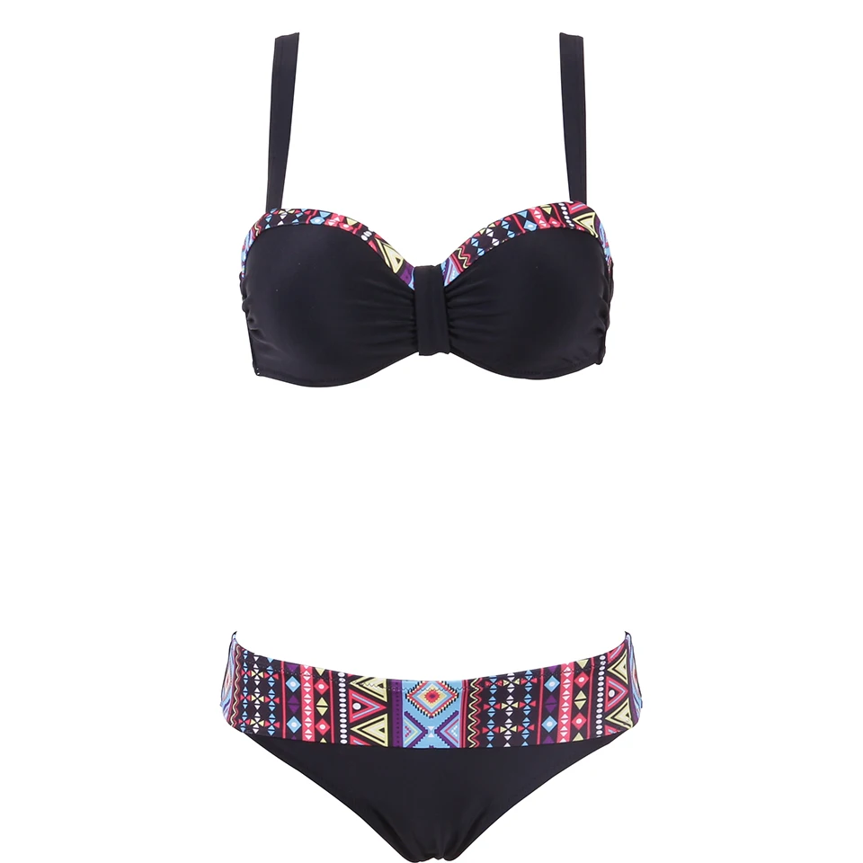 Женский купальник с пуш-ап SAMEGAM пляжный купальник-бандо бикини принтом 2019 |