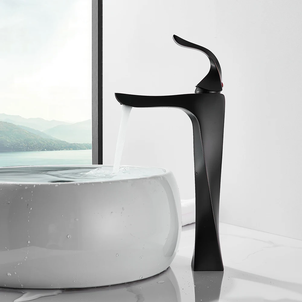 Черный смеситель для раковины с креплением на раковину кран ванной комнаты