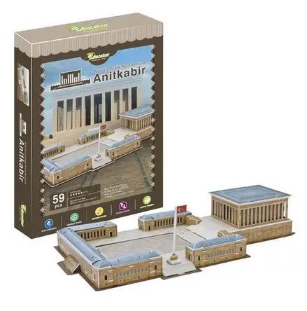 

Candice guo 3D puzzle DIY paper model world's great architecture anitkabir famous Turkey tomb mausoleum building baby gift 1pc
