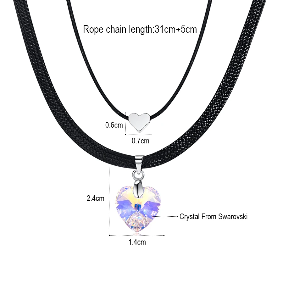 MALANDA сердце кристалл от Swarovski модные ожерелья-Чокеры ожерелья для Для женщин