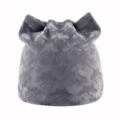 GRAY TQMSMY женская зимняя вязаная шапка s для дам милые кошачьи шапки с ушами шапка женская с узором красивые шапочки шапки Gorros TMDH10 - Цвет: GRAY