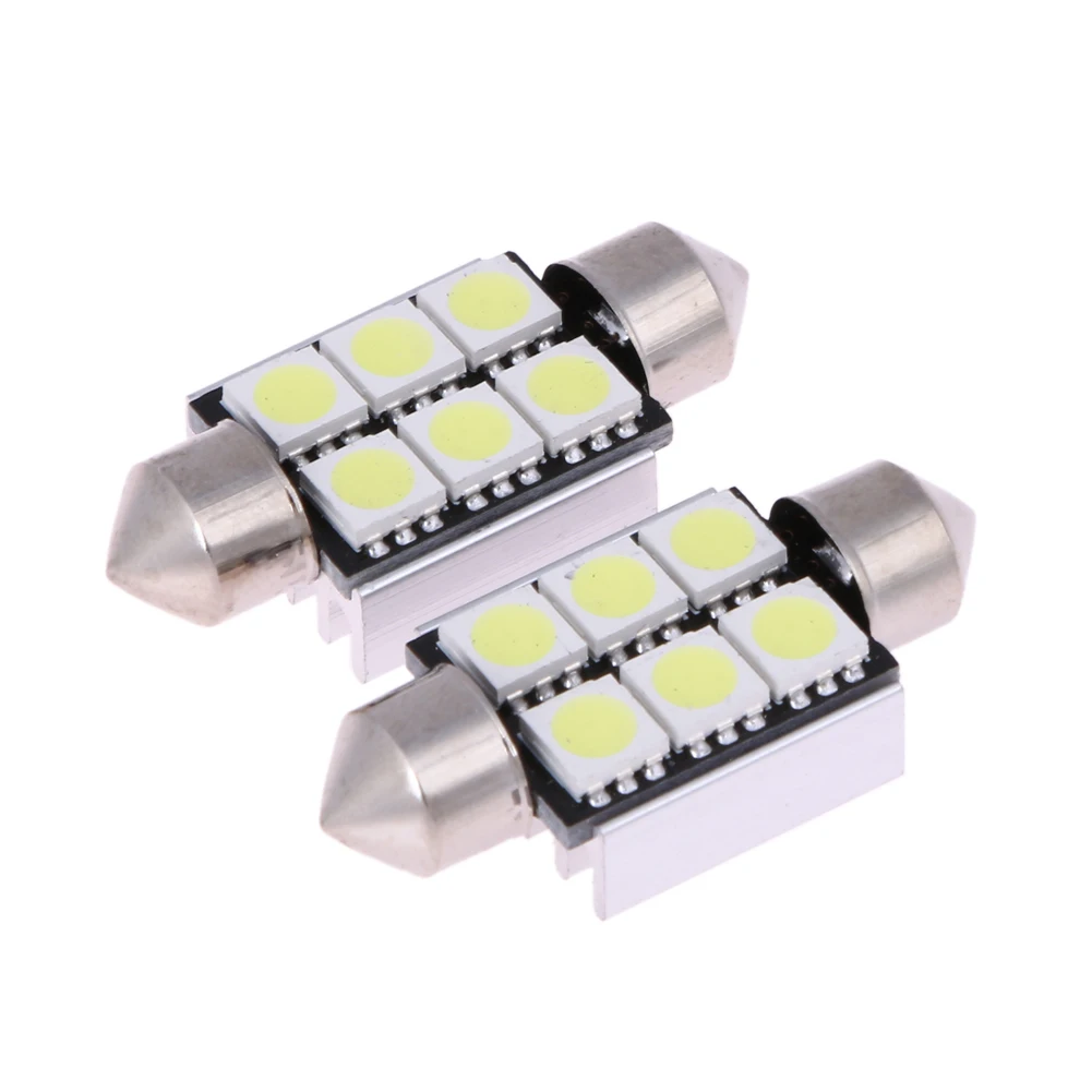 VODOOL 10 шт. беласветодиодный 36 мм 5050 6SMD светодиодная C5W светодиодный льная