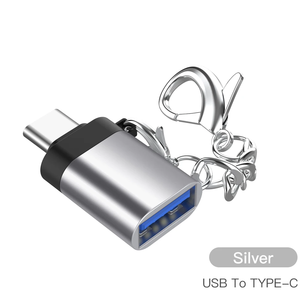 Iron chain silver OTG type-c usb c адаптер micro type c usb-c usb 3,0 зарядный преобразователь данных для samsung S9 S8 huawei P20 MacBook Pro usb-c переходник - Цвет: Iron chain silver