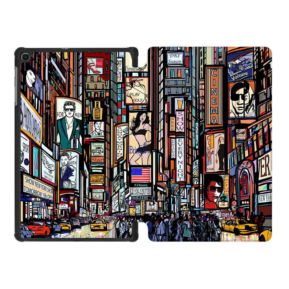SS07 MTT Graffiti Case For Samsung Galaxy Tab A 10.1 inch SM-T510 T515 Slim PU Leather Flip Fold Stand Tablet Cover coque - Color: SS07