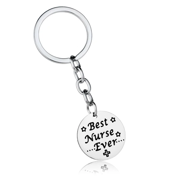 Best Nurse Ever Семейная любовь, мама, папа, дедушка, сестра, брат, брелок из нержавеющей стали, брелок для мам, отцов, родителей, брелок для ключей, подарок - Цвет: Best Nurse Ever