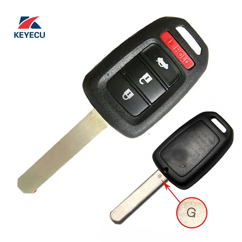 

KEYECU Replacement Unuct Remote Car Key Fob 3 Button +Panic 433MHz ID47 for Honda Civic CR-V 2017 FCC ID : MLBHLIK6-1TA