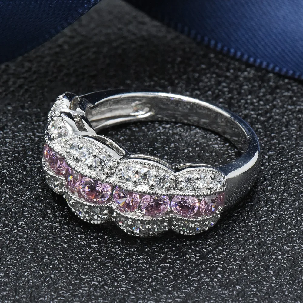 Женское кольцо из серебра 2018 пробы с розовым цирконием | Украшения и аксессуары